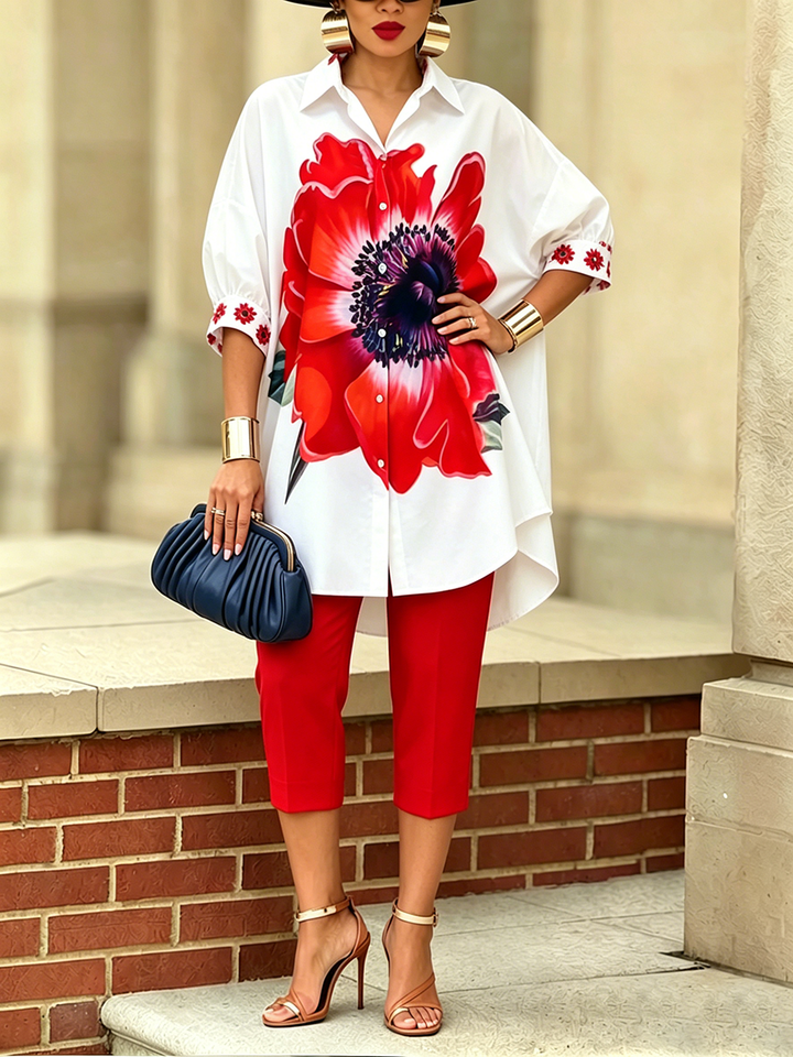 Damen Zweiteiliges Set mit Floralprint | Eleganter Moderner Stil