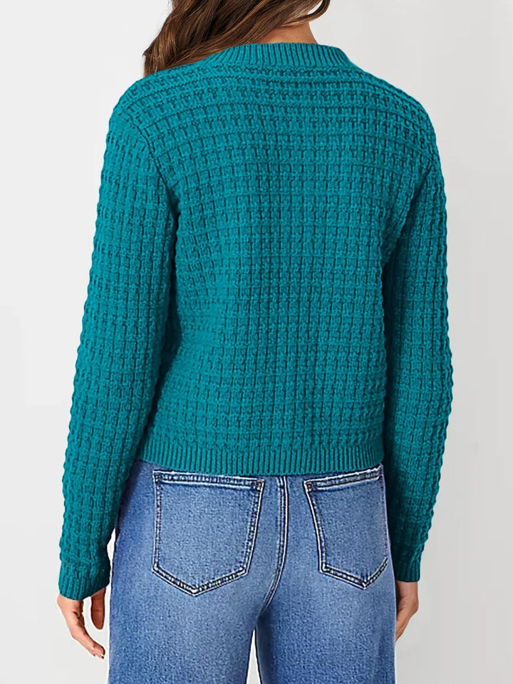 Harper | Strickjacke für Damen mit Knopfleiste und Rundhalsausschnitt