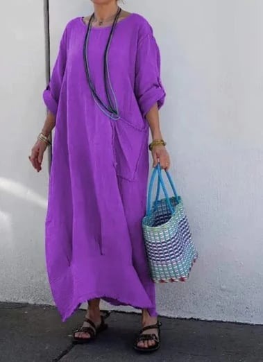 Leonore | Luftiges Oversized Maxikleid für Damen mit Rundhalsausschnitt