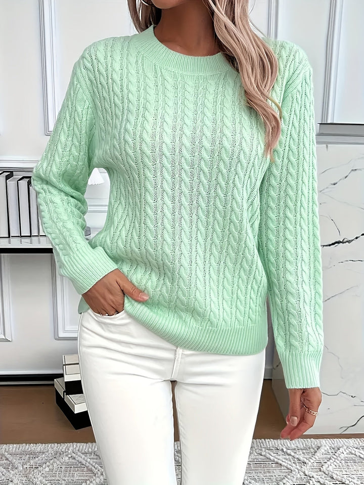 Nadia | Lässiger Strickpullover für Damen mit Rundhalsausschnitt und langen Ärmeln
