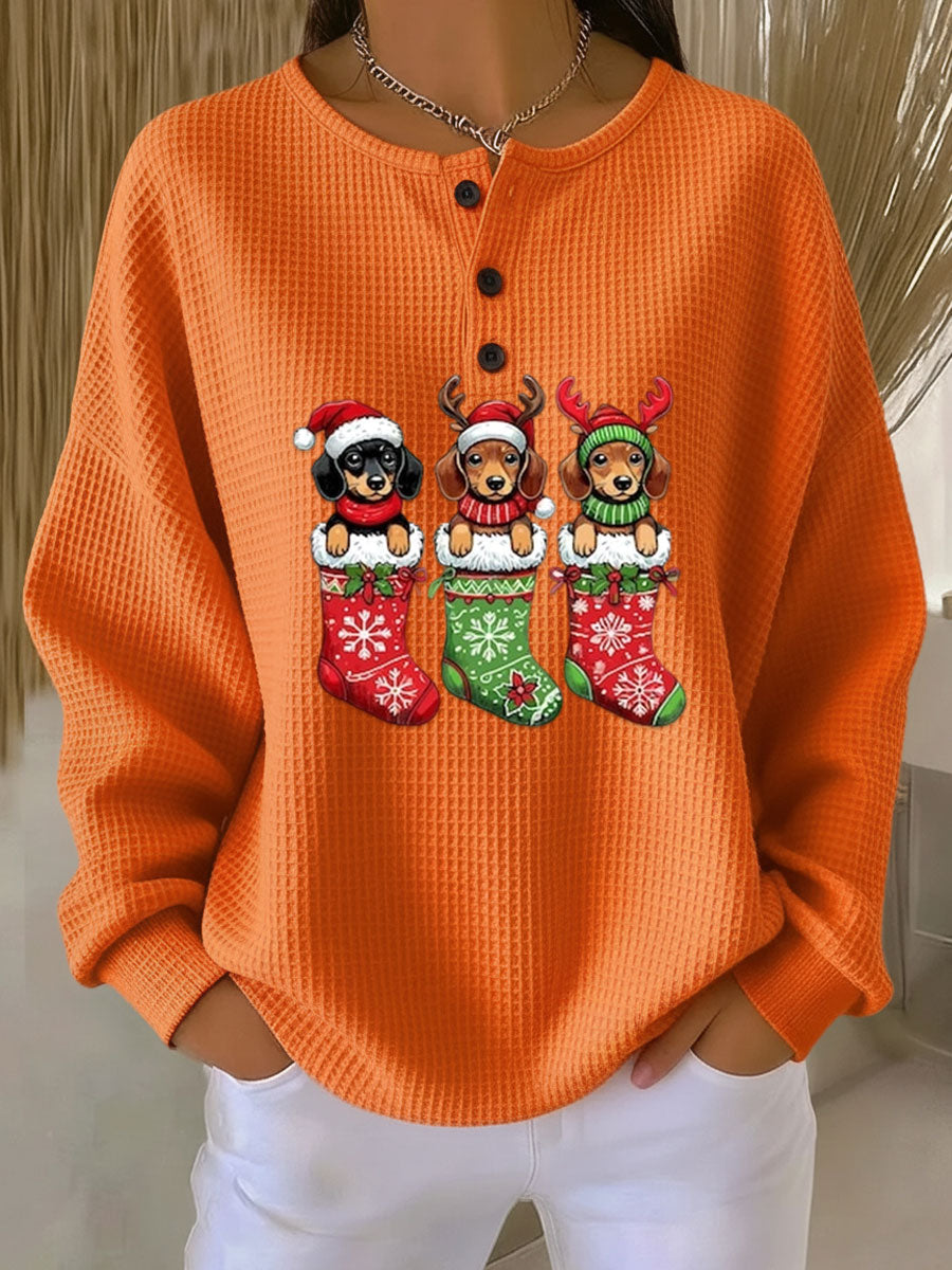 Grethe | Vintage Weihnachtspullover für Damen mit Hundemotiv