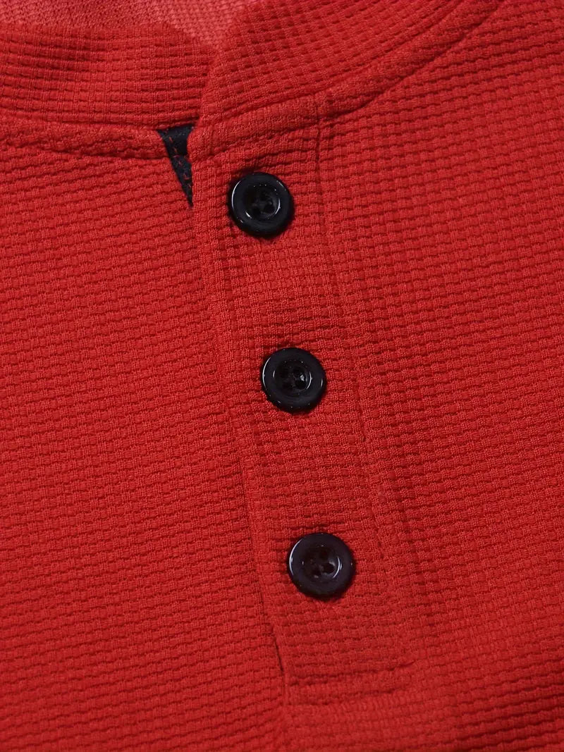 Chad | Herren Henley-Shirt mit Rundhalsausschnitt und langen Ärmeln