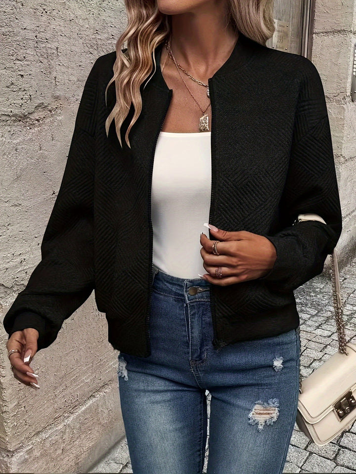Isla | Leichte Zip-Up Jacke für Damen mit Rundhalsausschnitt und langen Ärmeln