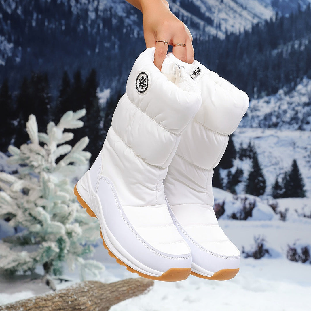 Premium Winterstiefel für Damen bis zur Wade mit flachem Absatz