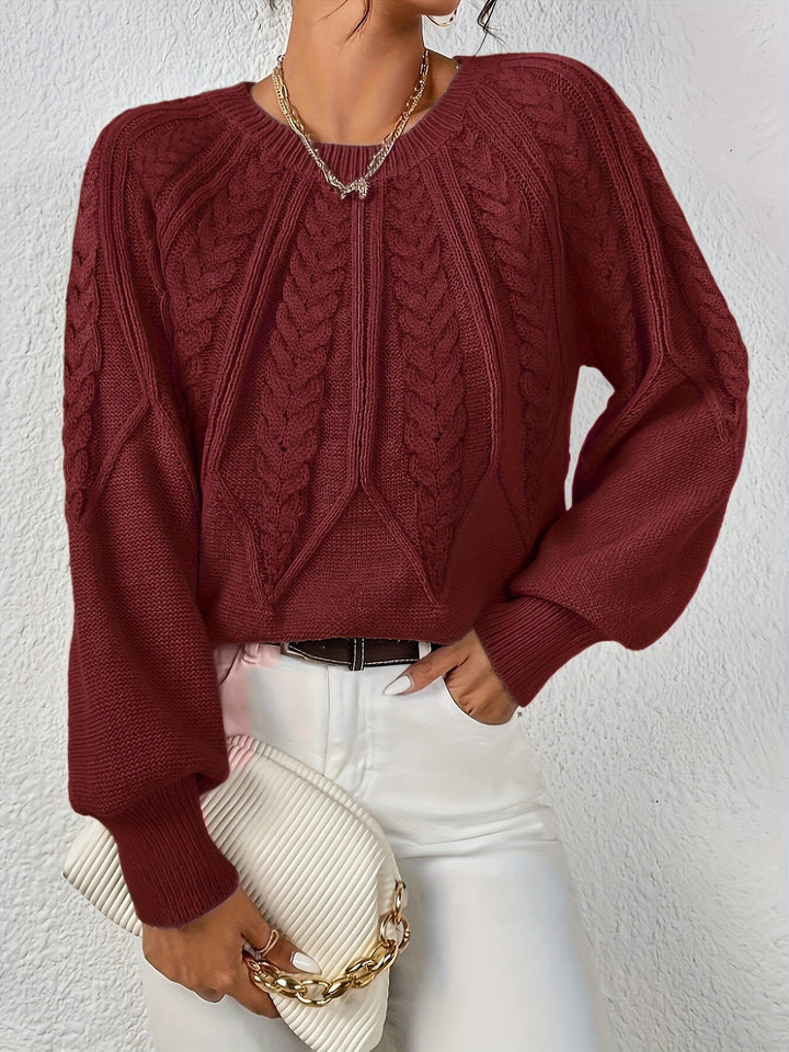 Jane | Eleganter Pullover für Damen mit langen Ärmeln und Rundhalsausschnitt