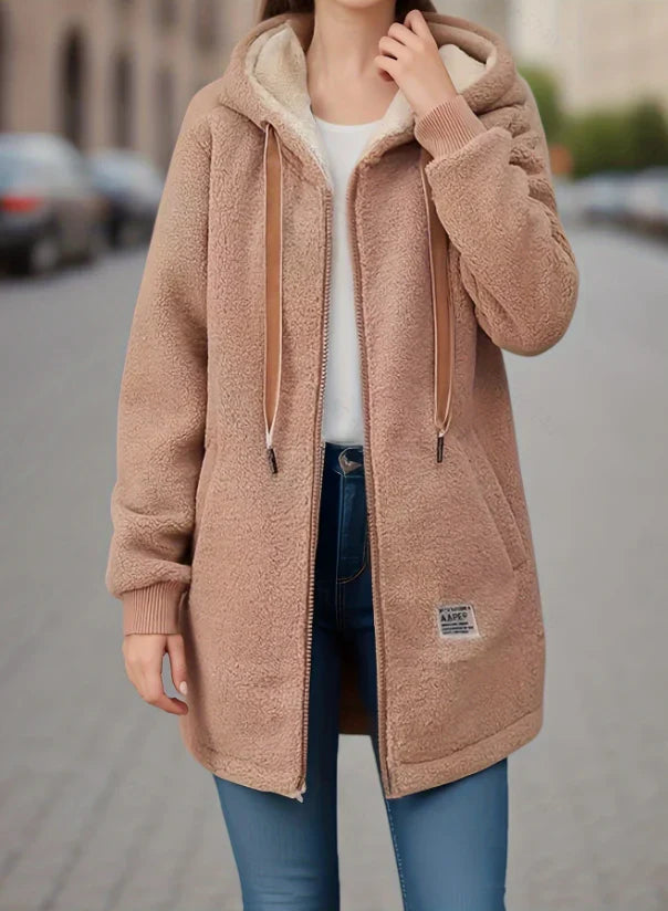 Grace | Winter Kapuzenpulli Lange Ärmel Kordelzug Thermomantel Herbst für Damen
