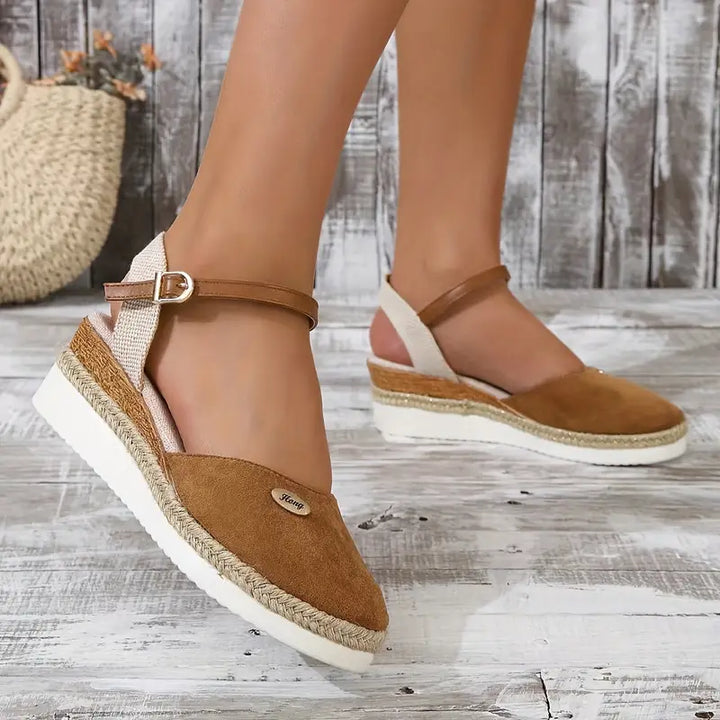 Alfonsa | Orthopädische Sandalen für Damen mit Plateau, Atmungsaktiv und Entspannt