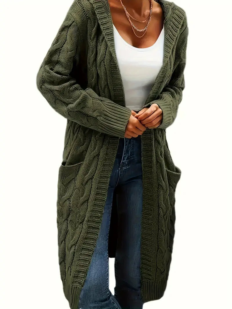 Navya | Damen Freizeit Cardigan mit V-Ausschnitt und langen Ärmeln