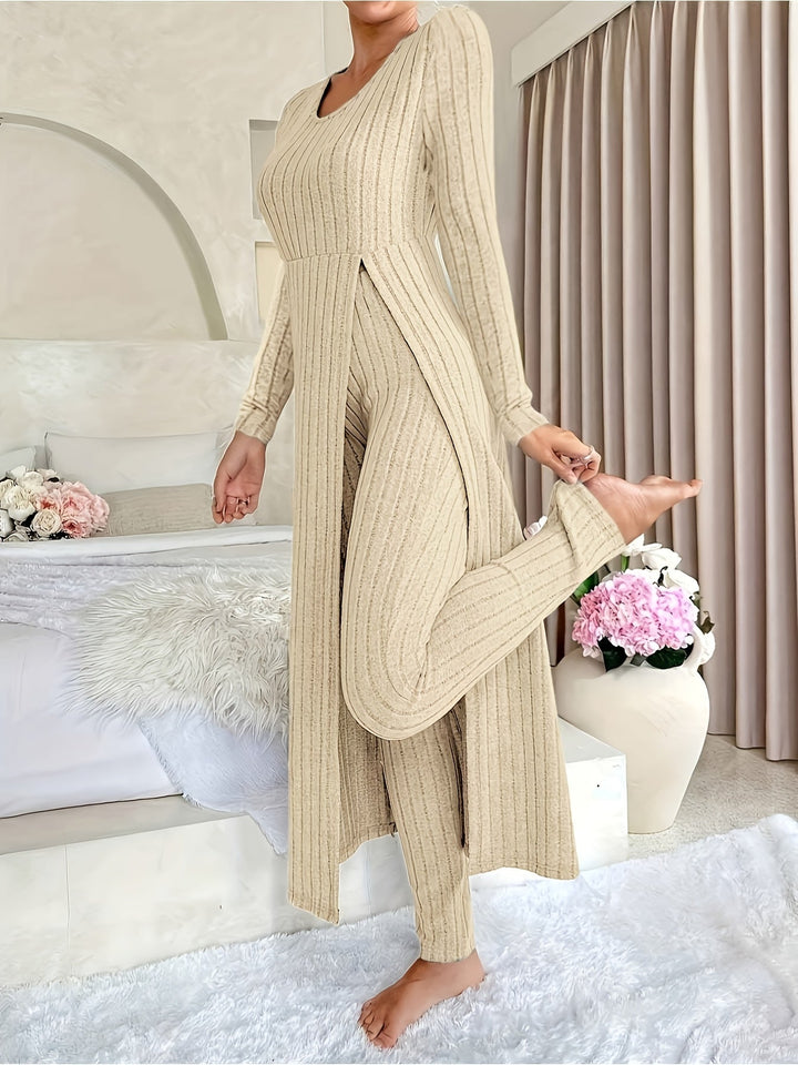 Aldea | Gemütliches Zwei-Teile Ribbed Lounge Set für Damen