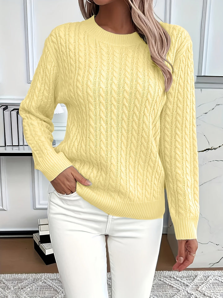 Nadia | Lässiger Strickpullover für Damen mit Rundhalsausschnitt und langen Ärmeln