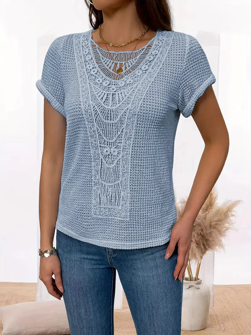 Megan | Schickes Shirt für Damen mit Rundhalsausschnitt