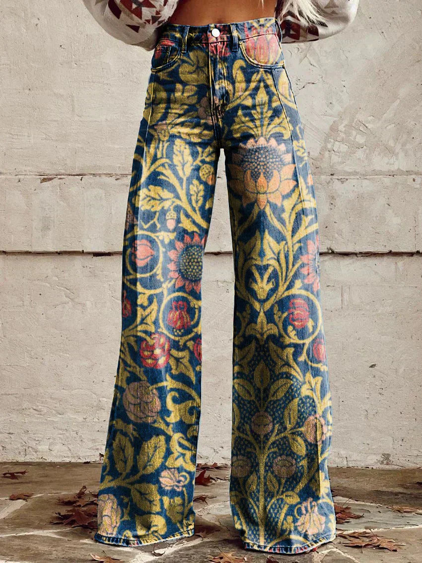 Lotte Dunkelblau Breit Geschnittete Hose für Damen mit weiter Passform