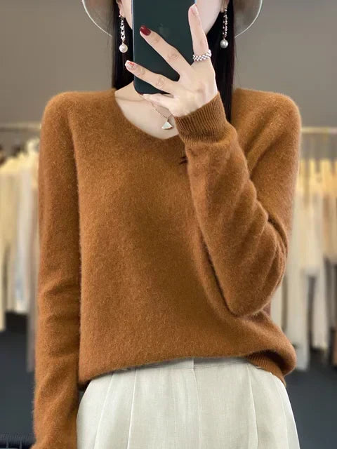 ELENA | Weicher Strickpullover für Damen mit Rundhalsausschnitt und langen Ärmeln