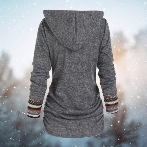 Franzi | Tribal-Muster Hoodie für Damen mit Kapuze und langen Ärmeln