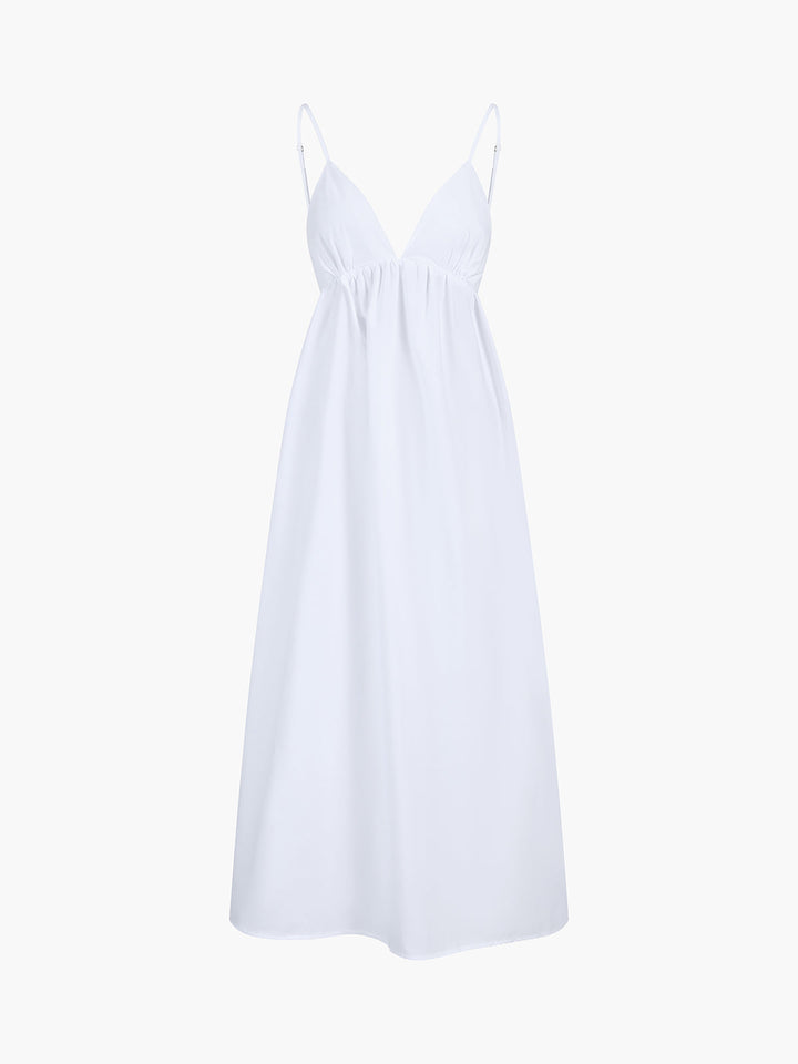 Damen Midikleid, ärmellos, mit V-Ausschnitt
