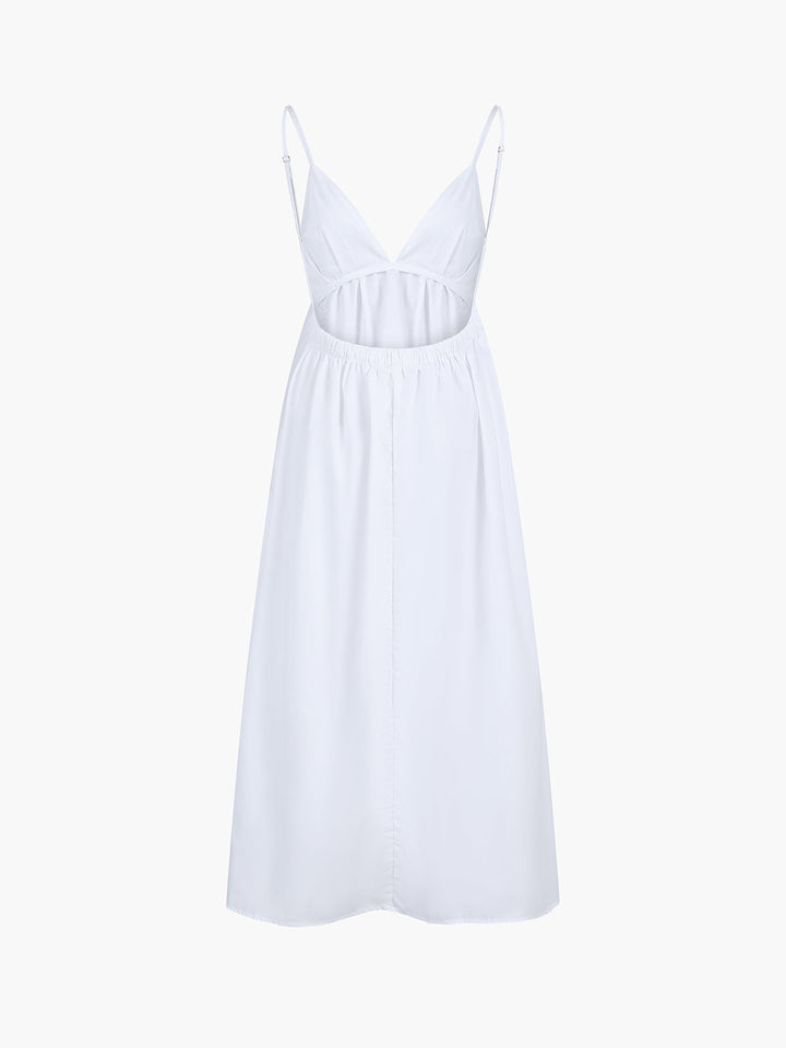Damen Midikleid, ärmellos, mit V-Ausschnitt