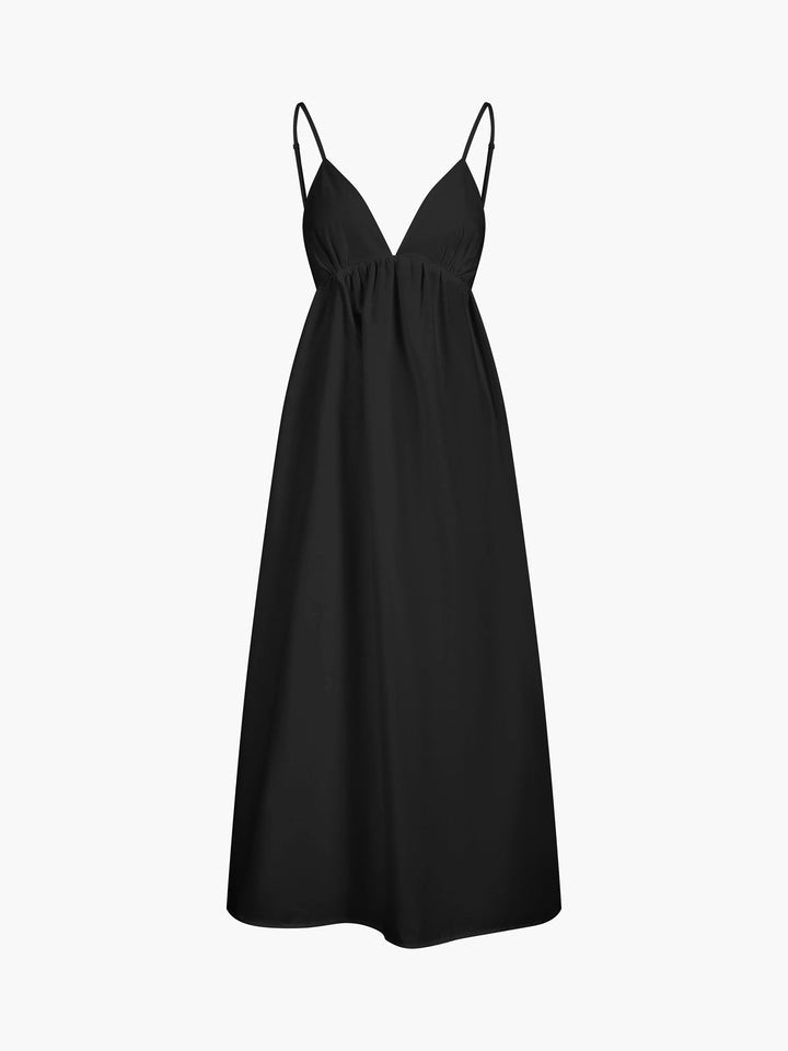 Damen Midikleid, ärmellos, mit V-Ausschnitt