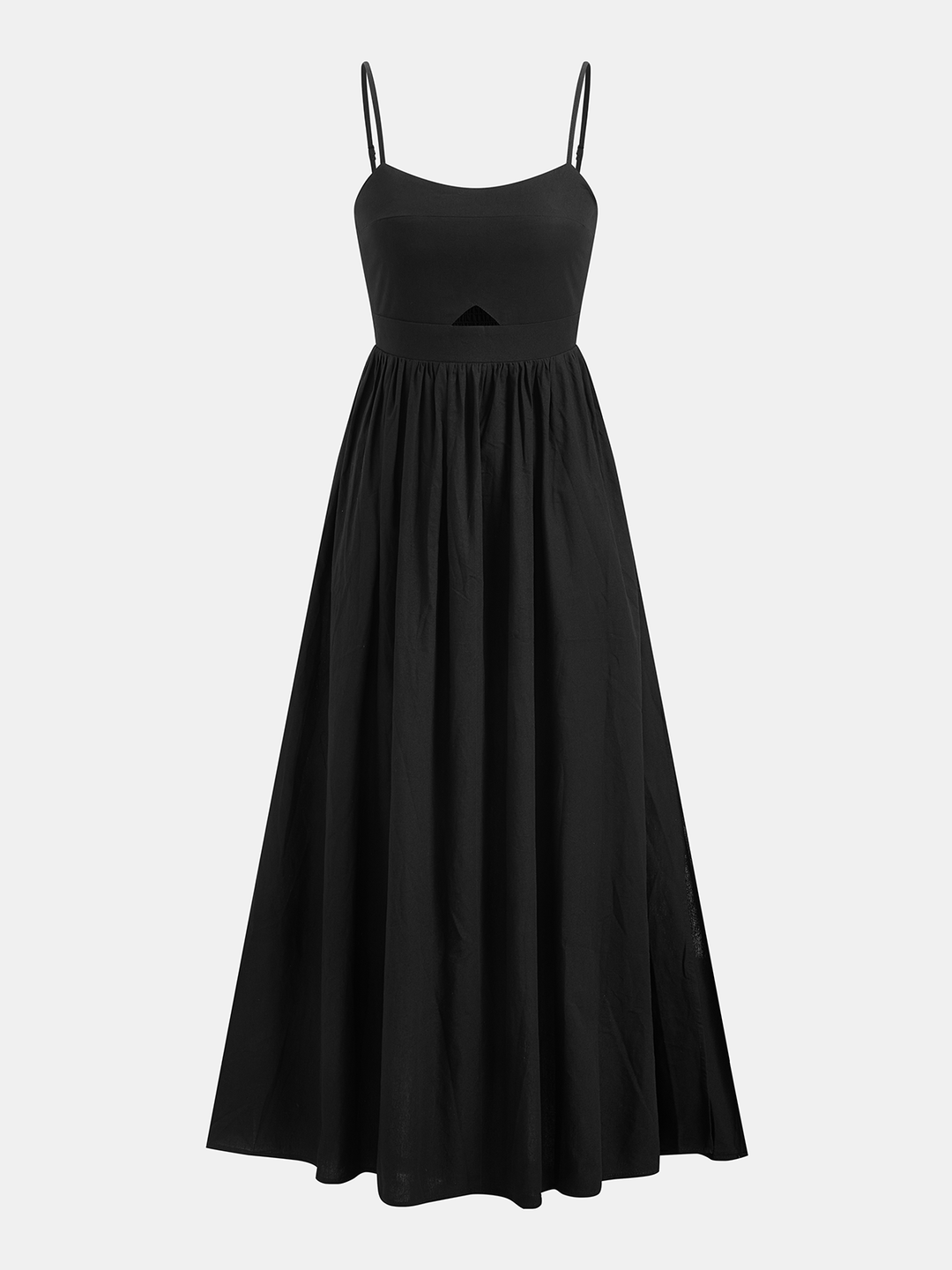 Damen ärmelloses Maxikleid mit Taschen und Cut-Out