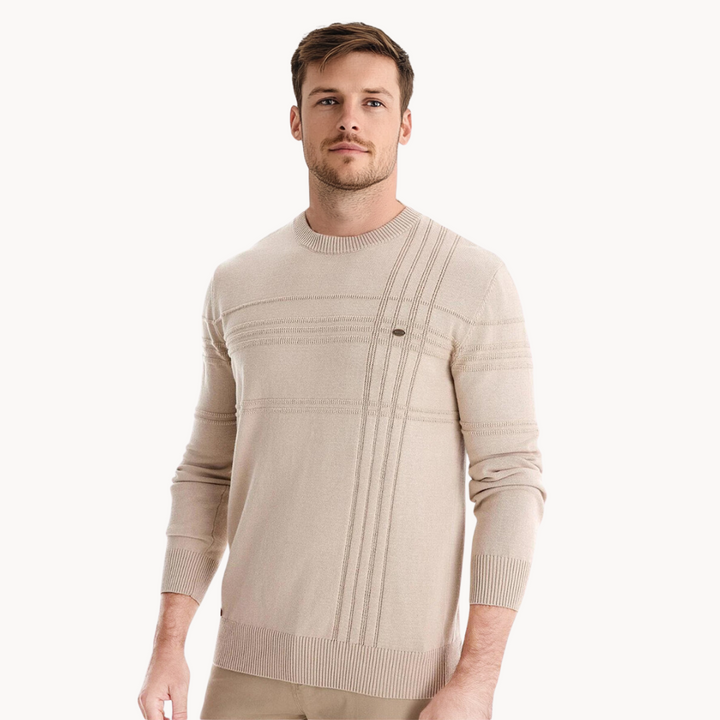 Moritz | Karierter Pullover für Herren mit Rundhalsausschnitt und langen Ärmeln