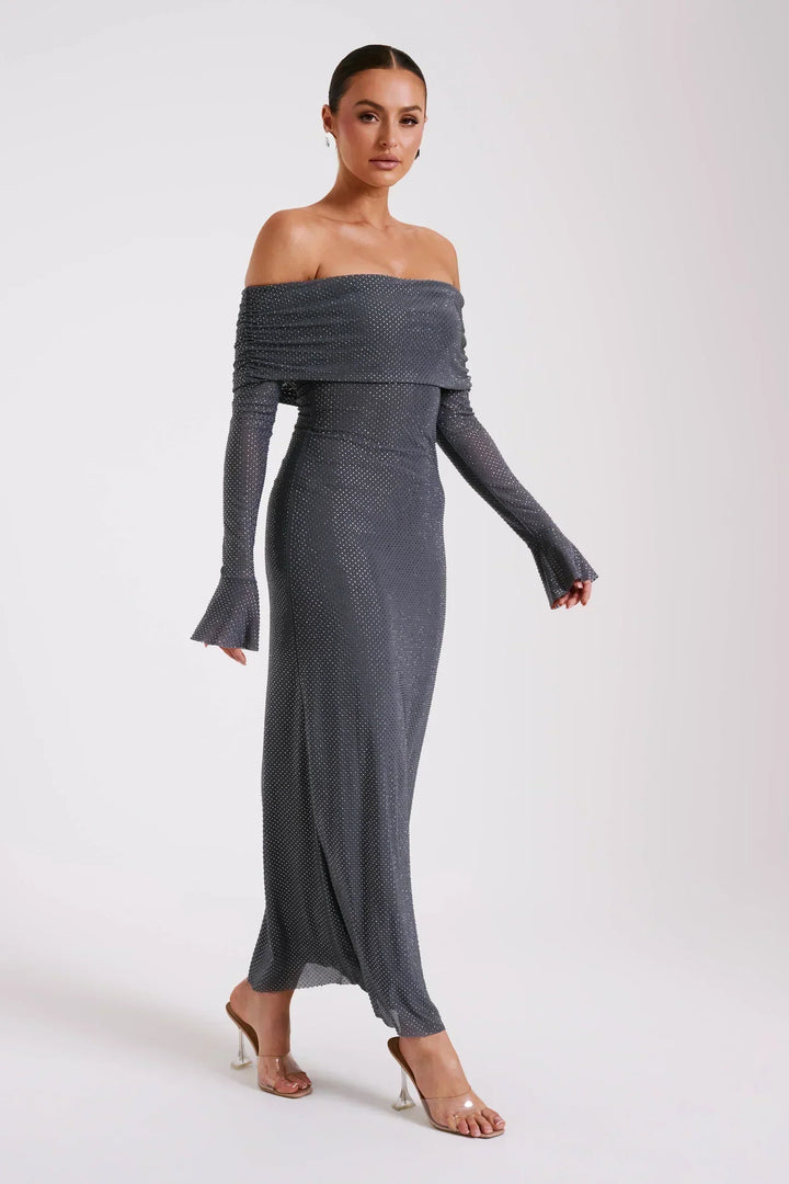 Astella | Paillettenkleid für Damen mit langen Ärmeln