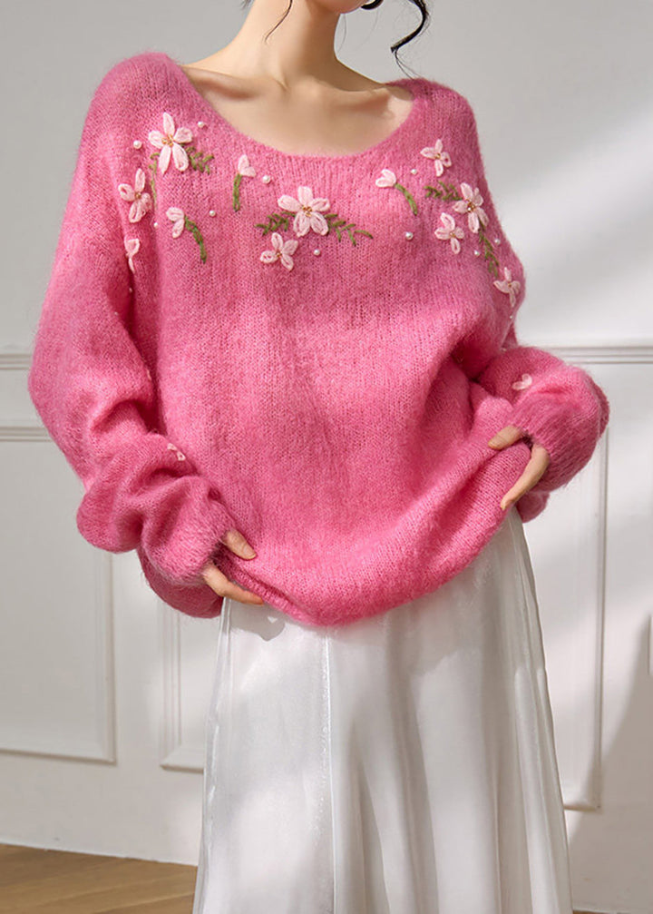 Pull femme à coupe ample et col rond