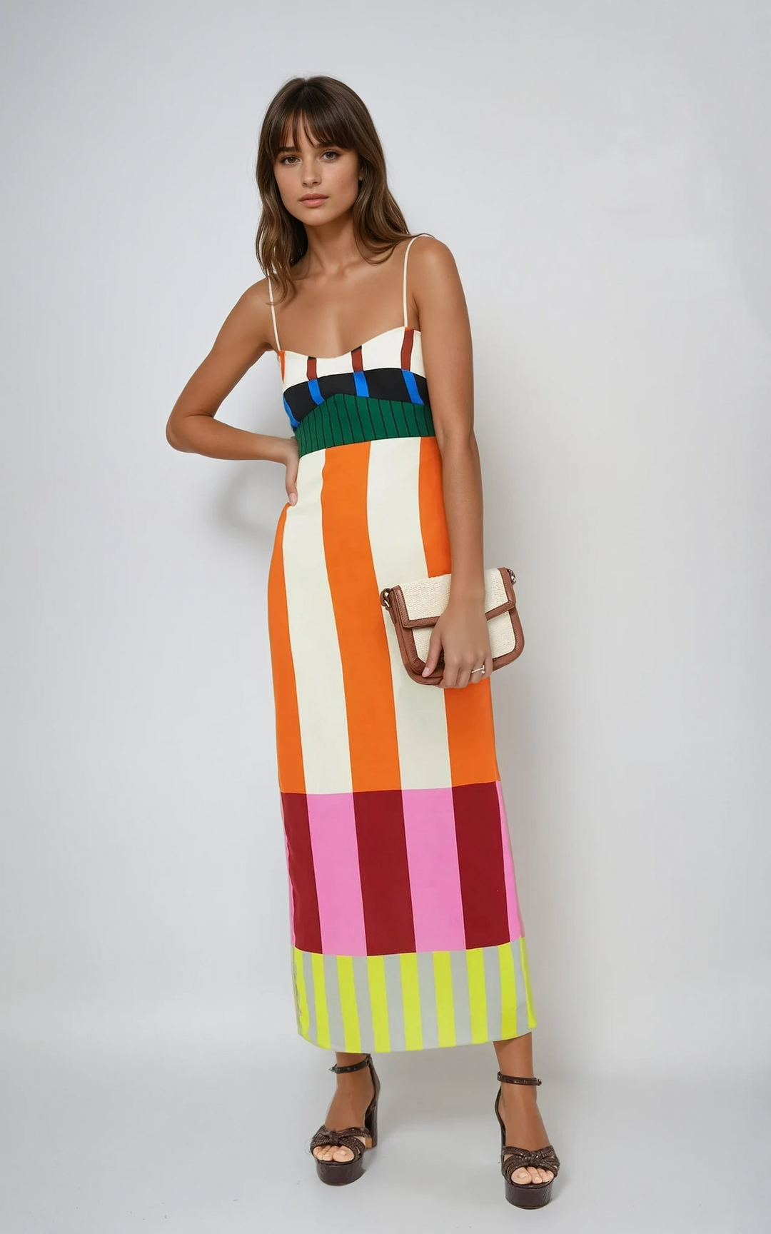 Nova | Damen Gestreiftes Maxikleid