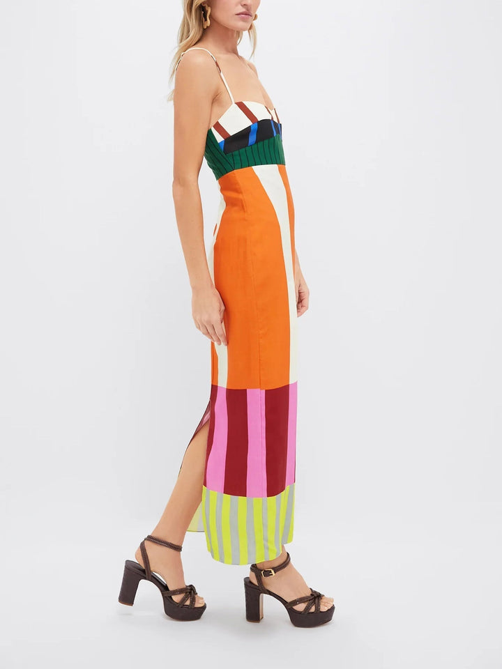 Nova | Damen Gestreiftes Maxikleid