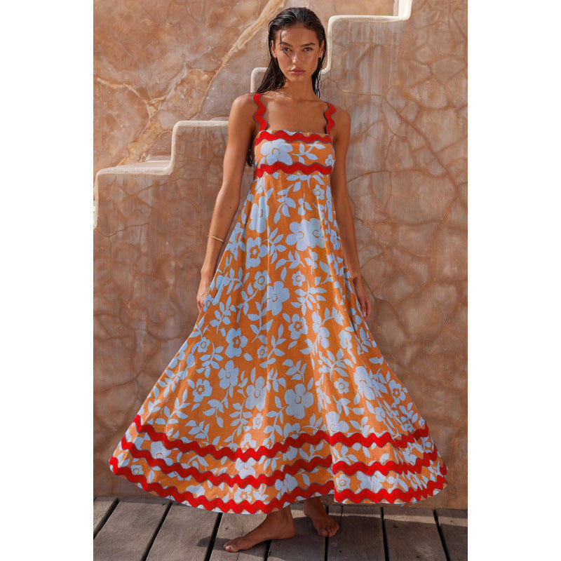 Klara | Damen Maxikleid mit eckigem Ausschnitt, ärmellos