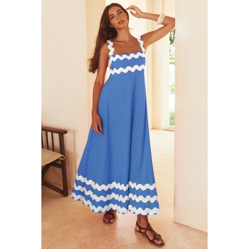 Klara | Damen Maxikleid mit eckigem Ausschnitt, ärmellos