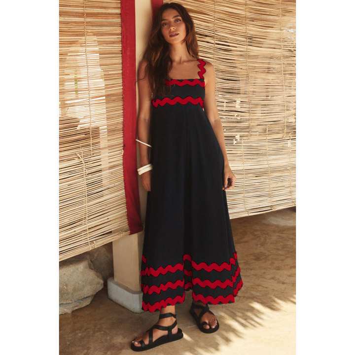 Klara | Damen Maxikleid mit eckigem Ausschnitt, ärmellos