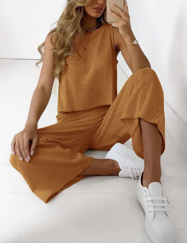 Damen Ärmelloses Zweiteiler-Set