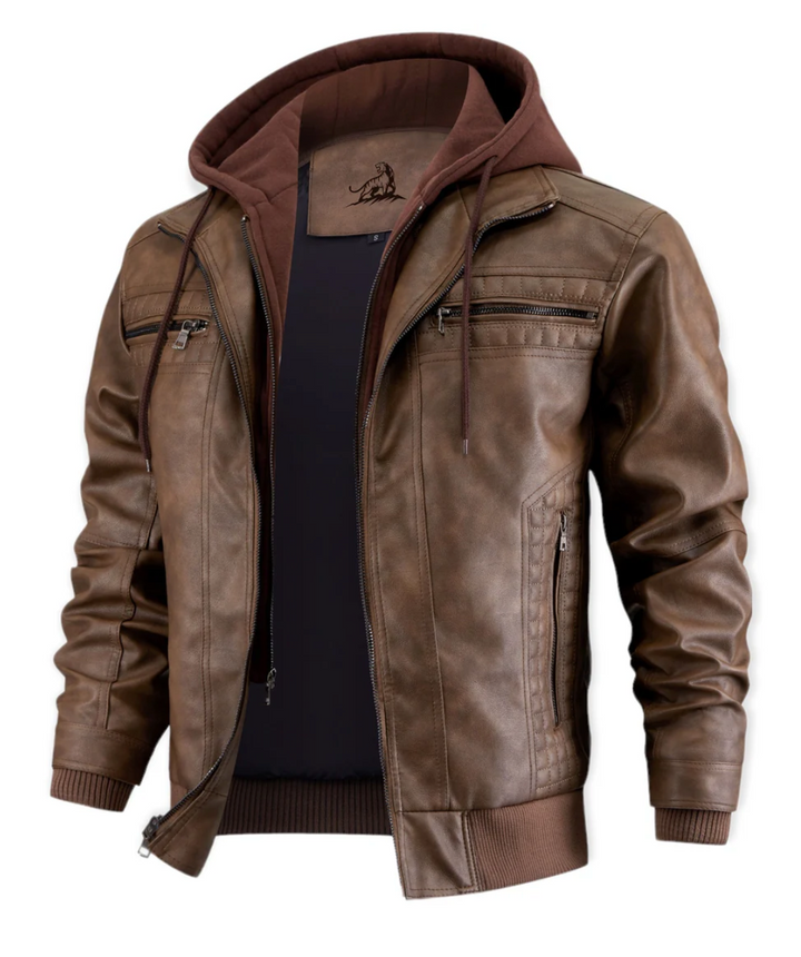Legacy Leather | Jacke für Herren mit Rundhalsausschnitt und langen Ärmeln