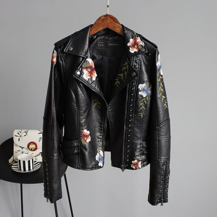 Palmira | Vegane Jacke für Damen mit Blumenmuster und langen Ärmeln