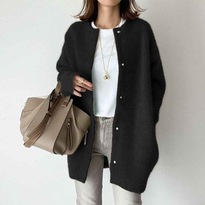 Silvia | Warme und Elegante Strickjacke für Damen mit Rundhalsausschnitt