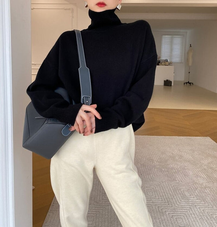 Damen Rollkragenpullover mit langen Ärmeln