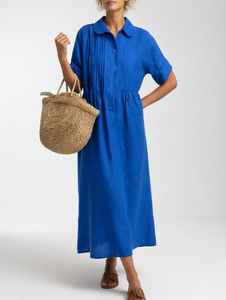 Lindie | Müheloses Sommerhemdkleid für Damen mit kurzen Ärmeln und langen Ärmeln