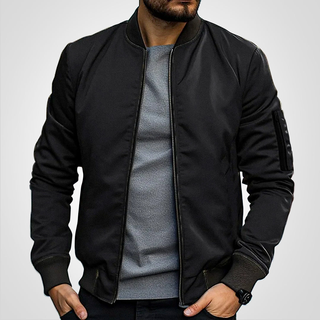 Bob | Klassische Bomberjacke für Herren mit Rundhalsausschnitt und langen Ärmeln