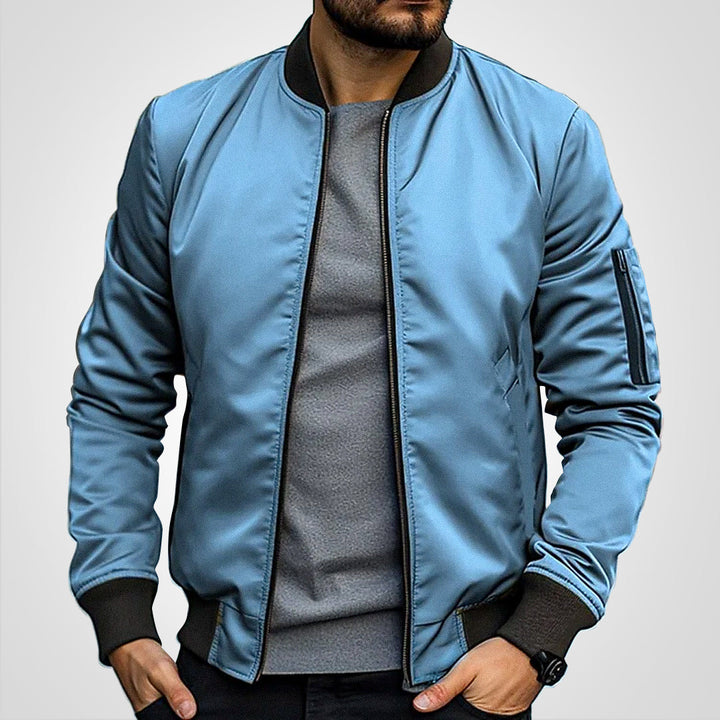Bob | Klassische Bomberjacke für Herren mit Rundhalsausschnitt und langen Ärmeln