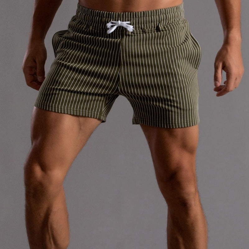 Orion | Gestreifte Shorts für Herren mit schmaler Passform und mittlerem Bund