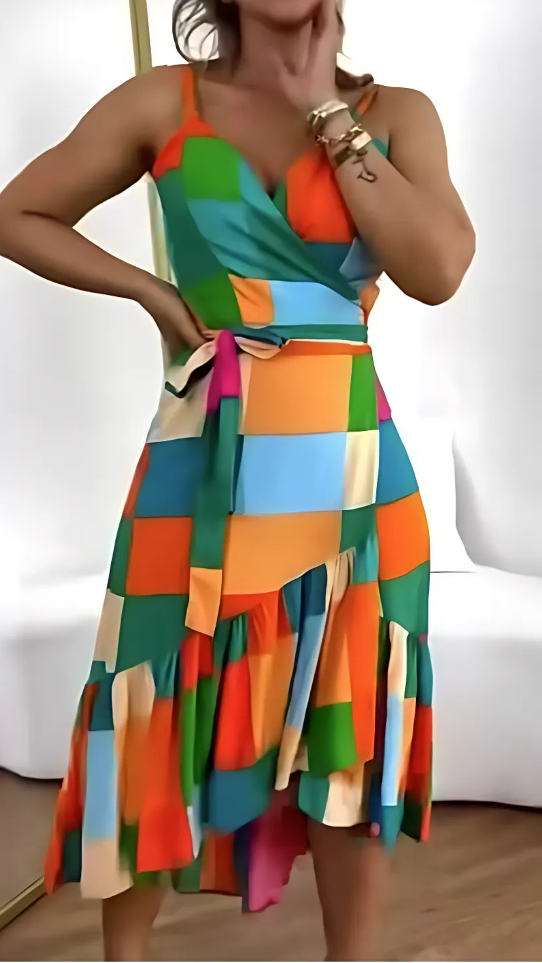 Britte | Luftiges Tunika-Midikleid für Damen mit Resort-Print