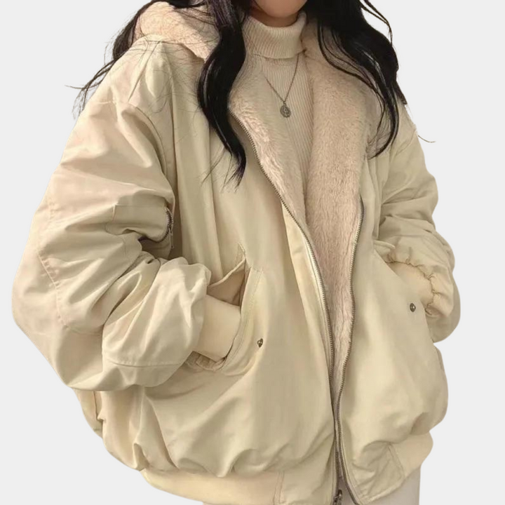 Elena | Damen Winterjacke mit Taschen und Kapuze