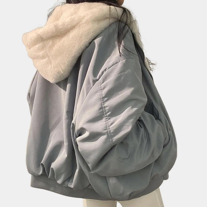 Elena | Damen Winterjacke mit Taschen und Kapuze