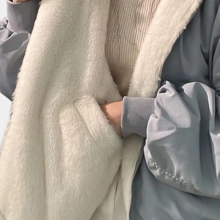 Elena | Damen Winterjacke mit Taschen und Kapuze