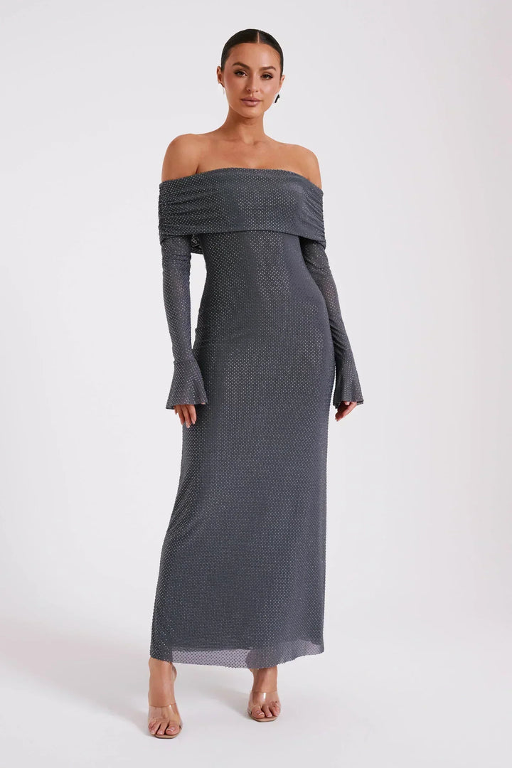 Astella | Paillettenkleid für Damen mit langen Ärmeln