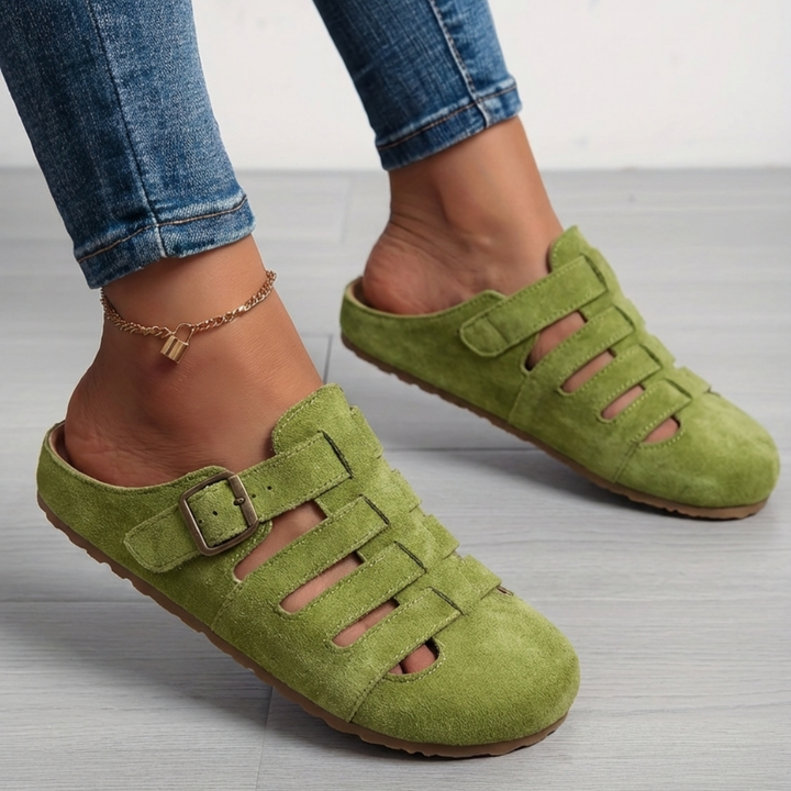 Nathalie | Gemütliche Slip-On-Mulesandalen für Damen mit flachem Absatz