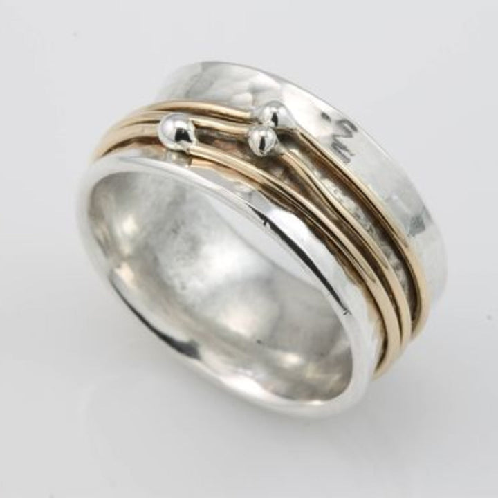 Lidia | Silberring mit Vintage-Goldbeschichtung