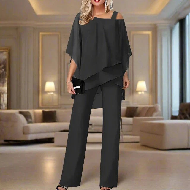 Raine | Elegantes Fließendes Set für Damen mit kurzen Ärmeln