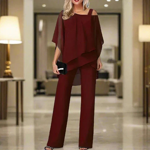 Raine | Elegantes Fließendes Set für Damen mit kurzen Ärmeln