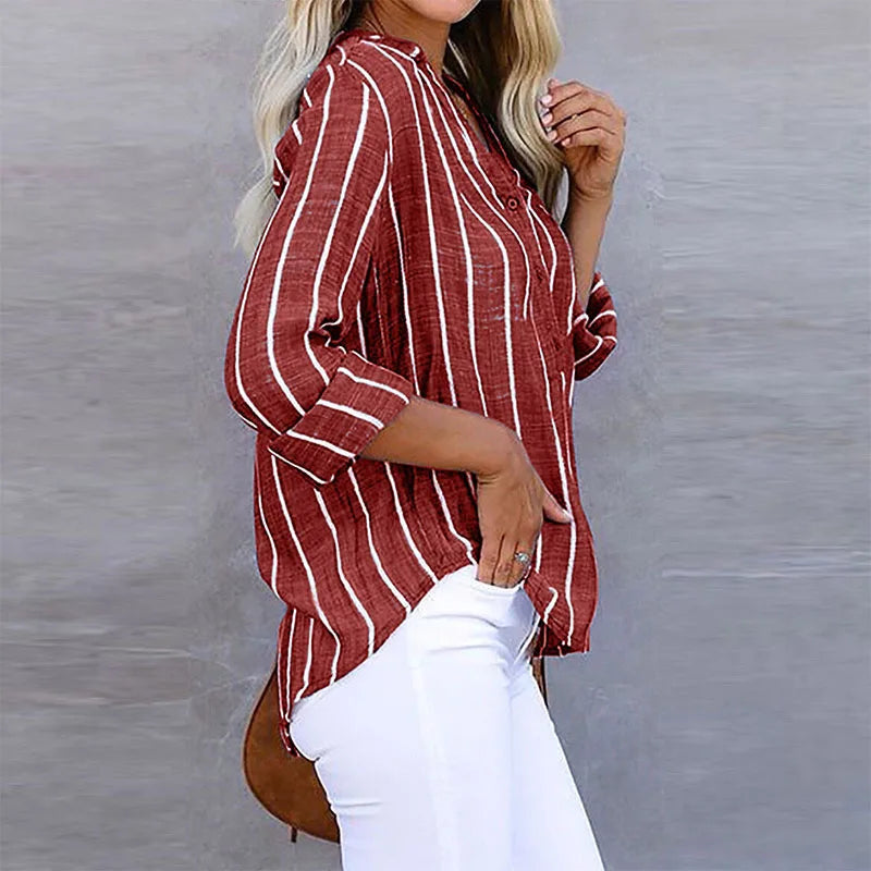 Zhenya | Elegante Sommerbluse mit Streifen