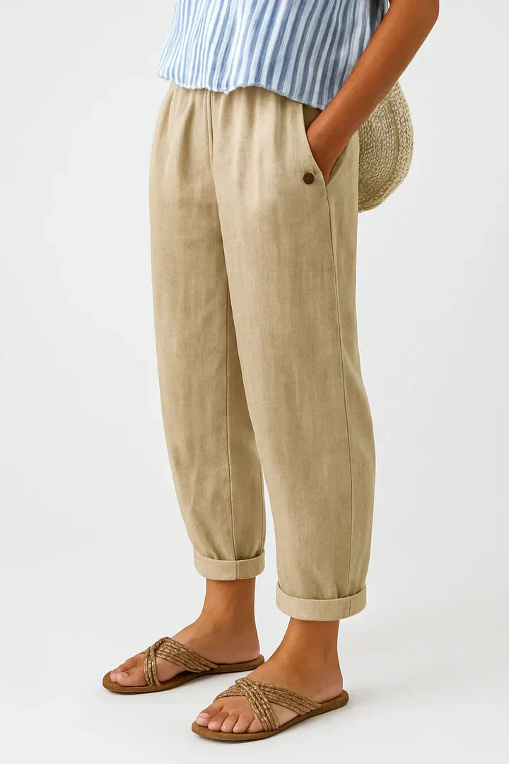 Romina Klassische Hose für Damen mit geradem Bein und mittlerem Bund